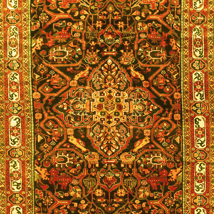 Machine Washable Persian Yellow Traditional Rug, wshtr301yw