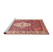 Sideview of Machine Washable Traditional Red Rug, wshtr302