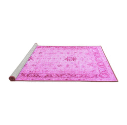 Sideview of Machine Washable Oriental Purple Traditional Area Rugs, wshtr3020pur