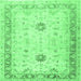 Square Oriental Emerald Green Traditional Rug, tr3020emgrn