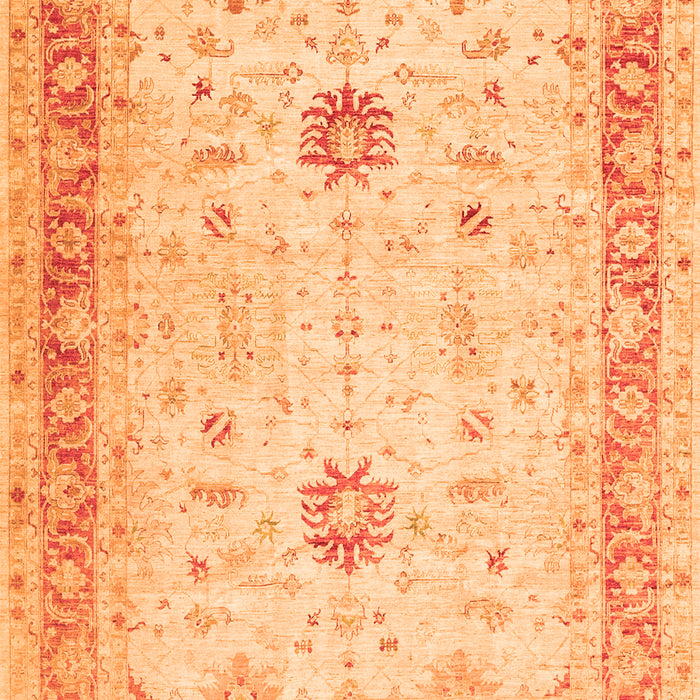 Serging Thickness of Machine Washable Oriental Orange Traditional Area Rugs, wshtr3020org