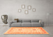 Machine Washable Oriental Orange Traditional Area Rugs in a Living Room, wshtr3020org