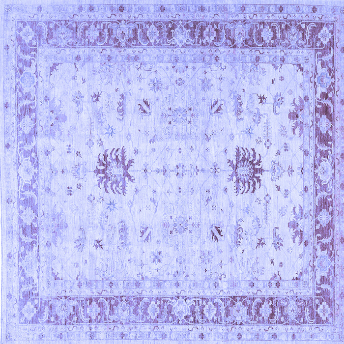 Square Machine Washable Oriental Blue Traditional Rug, wshtr3020blu