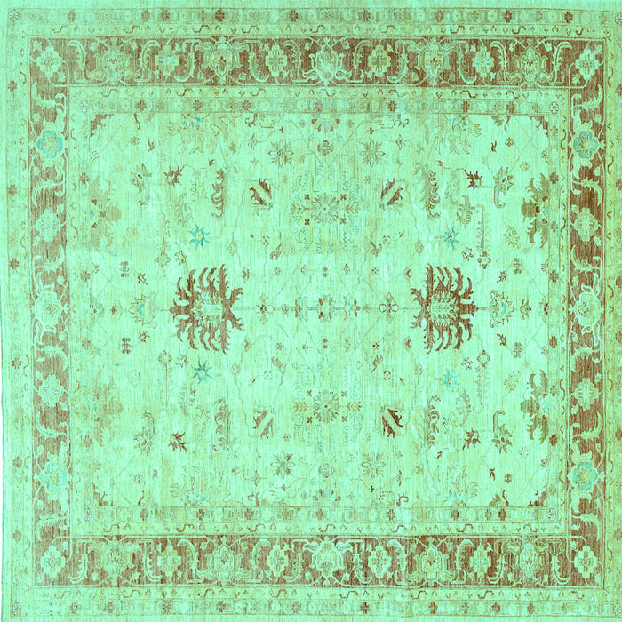 Square Oriental Turquoise Traditional Rug, tr3020turq