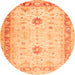 Machine Washable Oriental Orange Traditional Area Rugs, wshtr3020org