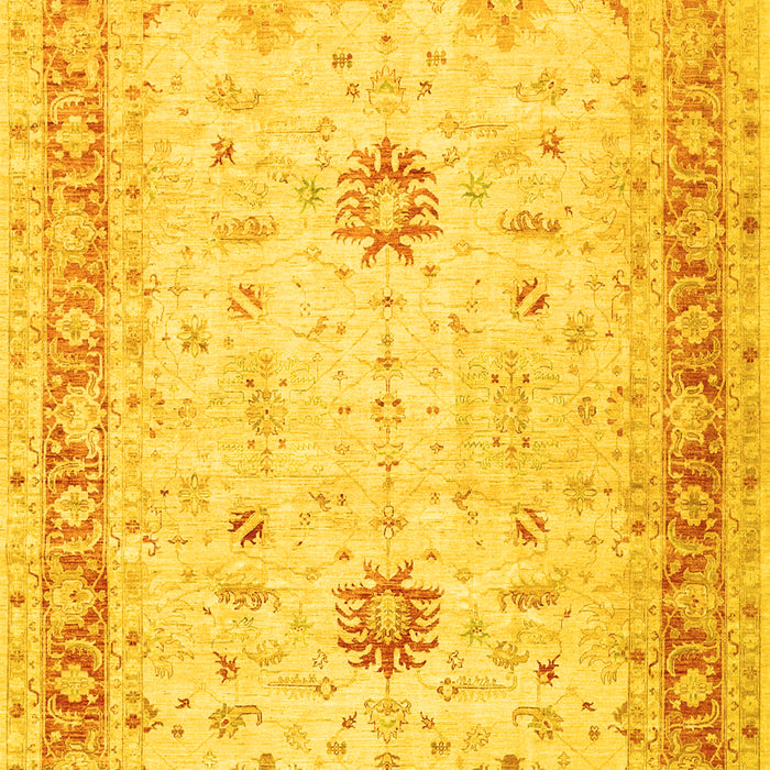 Machine Washable Oriental Yellow Traditional Rug, wshtr3020yw