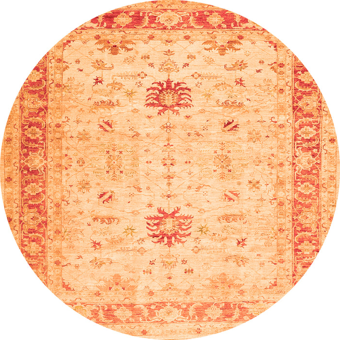 Square Oriental Orange Traditional Rug, tr3020org