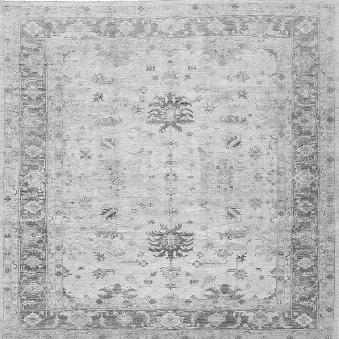 Round Machine Washable Oriental Gray Traditional Rug, wshtr3020gry