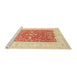 Sideview of Machine Washable Traditional Sun Yellow Rug, wshtr3021