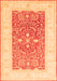 Serging Thickness of Machine Washable Oriental Orange Traditional Area Rugs, wshtr3021org