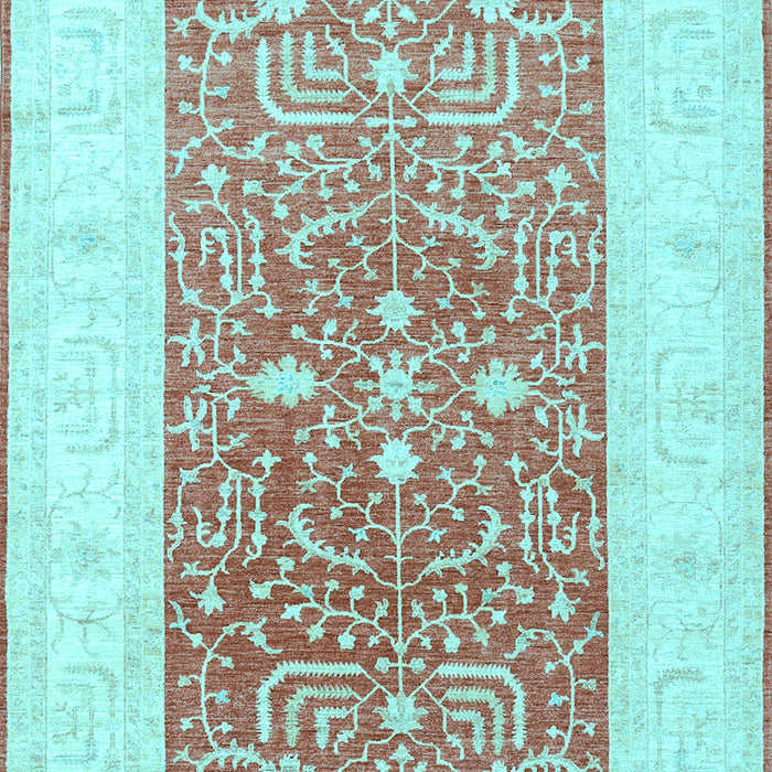 Machine Washable Oriental Light Blue Traditional Rug, wshtr3021lblu