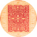 Square Oriental Orange Traditional Rug, tr3021org