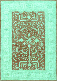 Oriental Turquoise Traditional Rug, tr3021turq