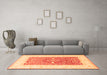 Machine Washable Oriental Orange Traditional Area Rugs in a Living Room, wshtr3021org