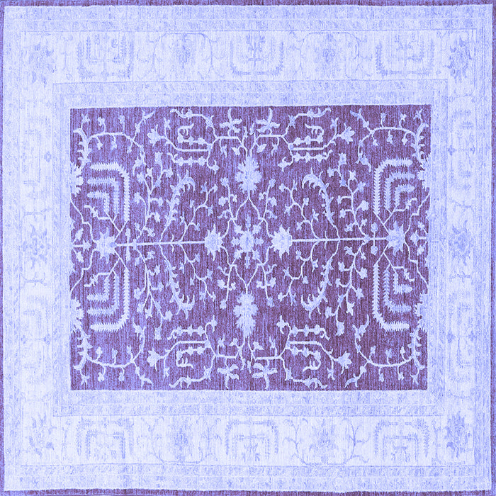 Square Oriental Blue Traditional Rug, tr3021blu