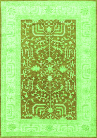 Oriental Green Traditional Rug, tr3021grn