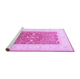 Sideview of Machine Washable Oriental Purple Traditional Area Rugs, wshtr3021pur