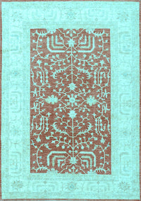 Oriental Light Blue Traditional Rug, tr3021lblu