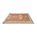 Sideview of Machine Washable Traditional Chocolate Brown Rug, wshtr3022