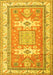 Machine Washable Geometric Yellow Traditional Rug, wshtr3022yw