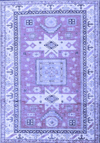 Geometric Blue Traditional Rug, tr3022blu