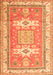 Serging Thickness of Machine Washable Geometric Orange Traditional Area Rugs, wshtr3022org