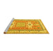 Sideview of Machine Washable Geometric Yellow Traditional Rug, wshtr3022yw