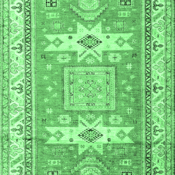 Geometric Emerald Green Traditional Rug, tr3022emgrn