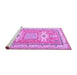 Sideview of Machine Washable Geometric Purple Traditional Area Rugs, wshtr3022pur