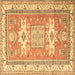 Square Machine Washable Geometric Brown Traditional Rug, wshtr3022brn