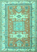 Machine Washable Geometric Turquoise Traditional Area Rugs, wshtr3022turq