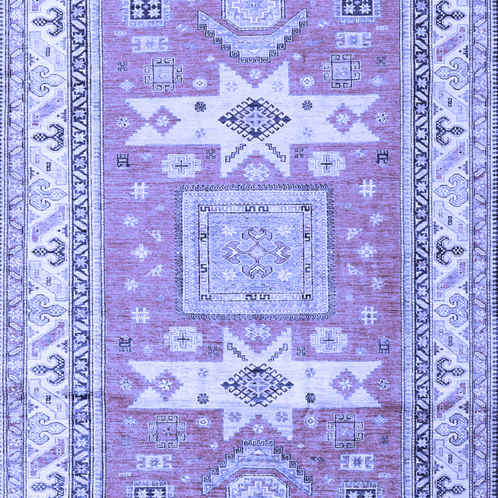 Geometric Blue Traditional Rug, tr3022blu