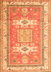 Geometric Orange Traditional Rug, tr3022org