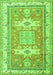 Serging Thickness of Machine Washable Geometric Green Traditional Area Rugs, wshtr3022grn