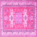 Square Geometric Pink Traditional Rug, tr3022pnk