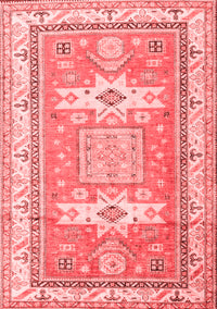 Geometric Red Traditional Rug, tr3022red