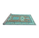 Sideview of Machine Washable Geometric Light Blue Traditional Rug, wshtr3022lblu