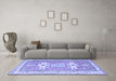 Machine Washable Geometric Blue Traditional Rug in a Living Room, wshtr3022blu