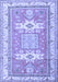Machine Washable Geometric Blue Traditional Rug, wshtr3022blu
