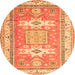 Square Geometric Orange Traditional Rug, tr3022org