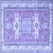 Square Geometric Blue Traditional Rug, tr3022blu