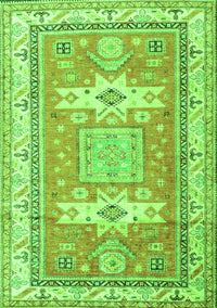 Geometric Green Traditional Rug, tr3022grn