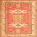 Serging Thickness of Geometric Orange Traditional Rug, tr3022org