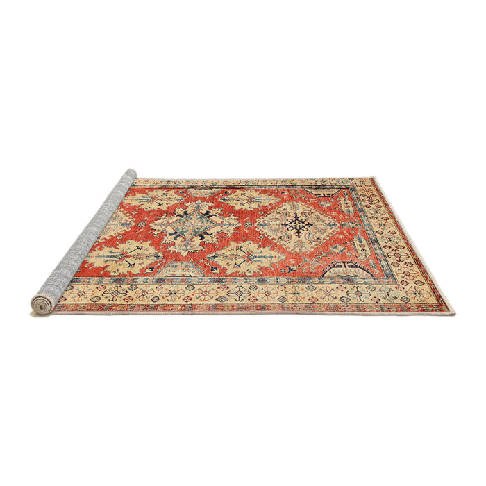 Sideview of Machine Washable Traditional Red Rug, wshtr3023