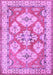 Machine Washable Geometric Purple Traditional Area Rugs, wshtr3023pur