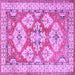 Square Geometric Purple Traditional Rug, tr3023pur