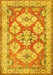 Machine Washable Geometric Yellow Traditional Rug, wshtr3023yw