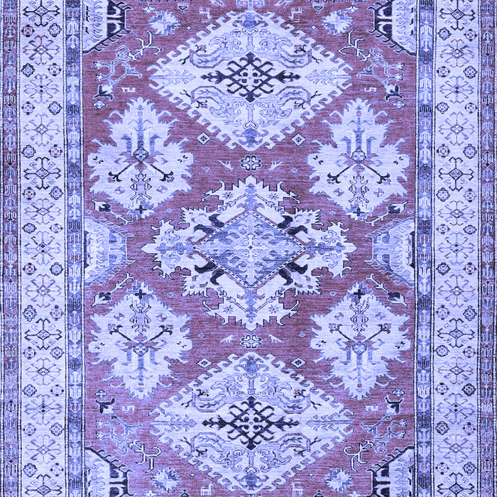 Machine Washable Geometric Blue Traditional Rug, wshtr3023blu
