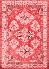 Geometric Red Traditional Rug, tr3023red