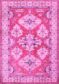 Geometric Pink Traditional Rug, tr3023pnk